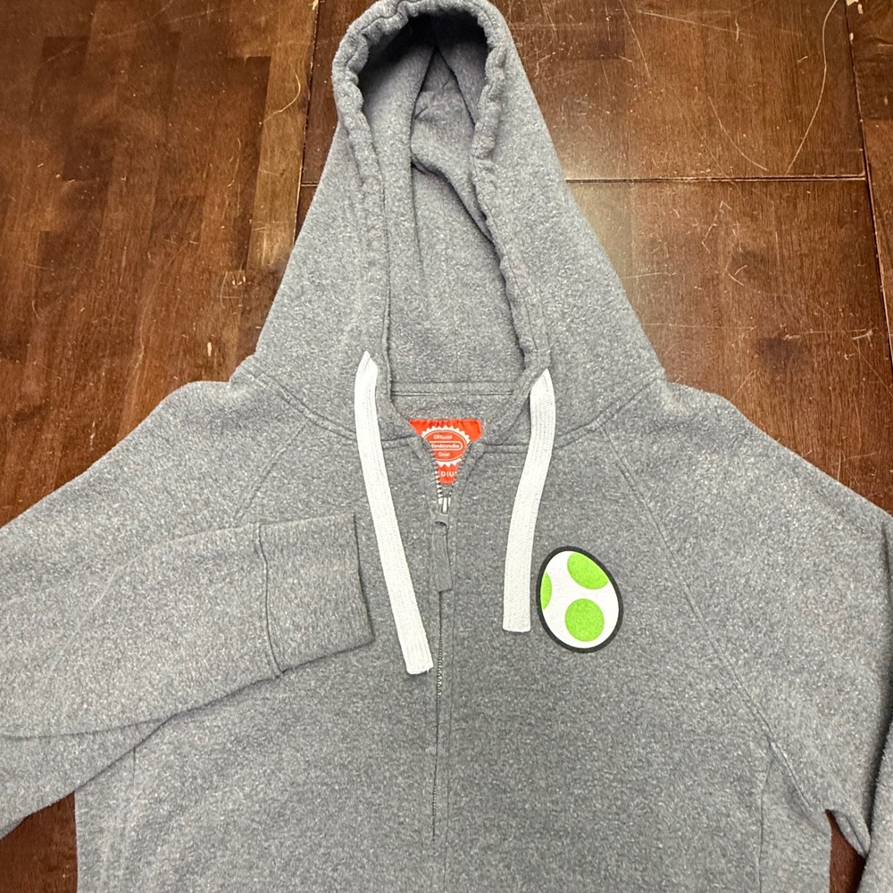 Nintendo World NYC Yoshi Zip Hoodie Mens Medium Mushroom Kingdom Super Mario Egg